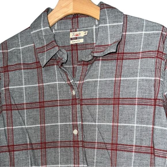 Faherty Tops - Faherty Sz M Gray Red Juliet Plaid Flannel The Classic Button Down Malibu Shirt